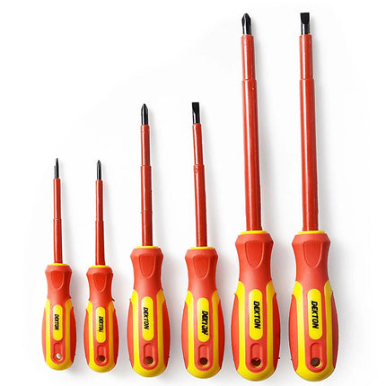 Dekton 6-Piece Insulated Screwdriver Set | Professional Grade, Anti-Slip Handles | Kumperi