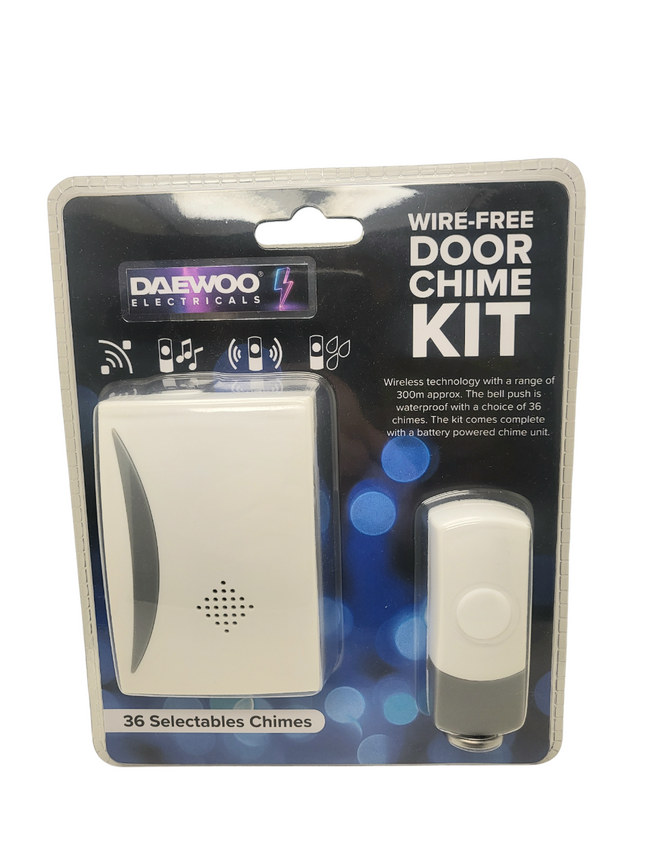 Battery Powered Doorbell Chime, Cordless Kit with 300m Range, 36 Chimes, Door Entry Bell