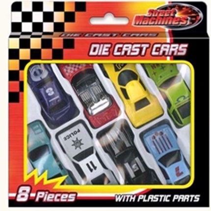 DIE CAST FREE WHEEL CARS 8 PIECE