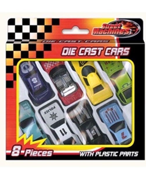 DIE CAST FREE WHEEL CARS 8 PIECE