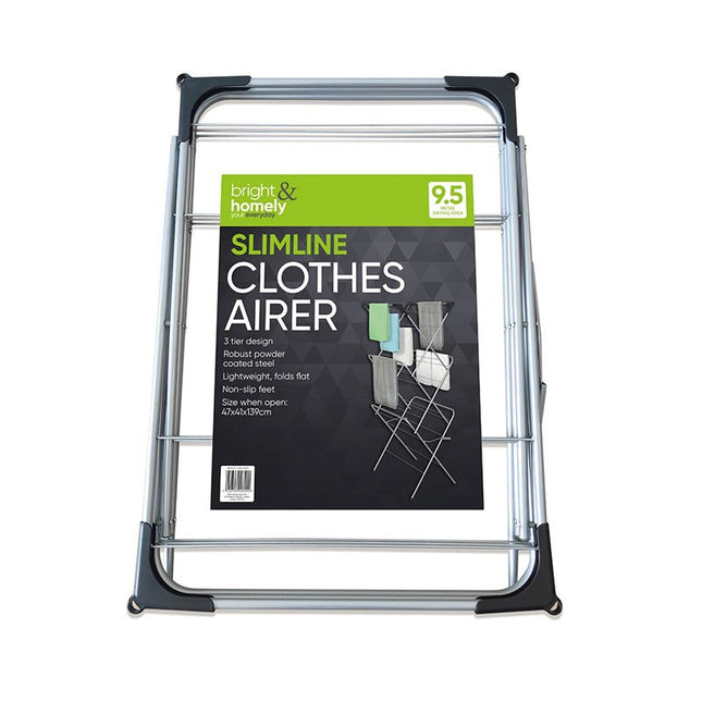 Bright & Homely Slimline Clothes Airer | 3-Tier Foldable Drying Rack | Kumperi