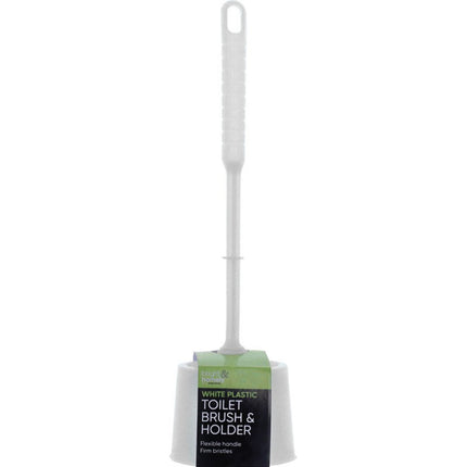 TOILET BRUSH & HOLDER WHITE