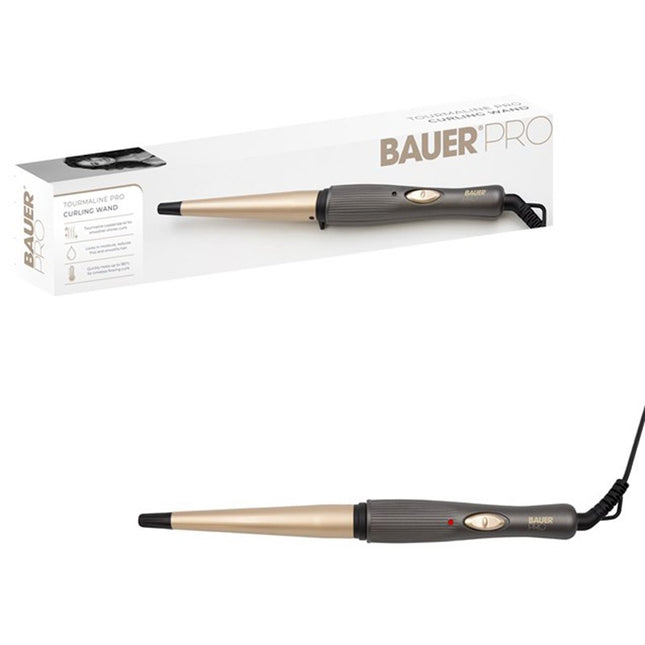 Bauer Pro Tourmaline Curling Wand | Fast Heat, Smooth Curls & Hair Protection | Kumperi
