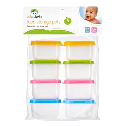 BABY PIPKIN MINI FOOD STORAGE POTS 8PCE