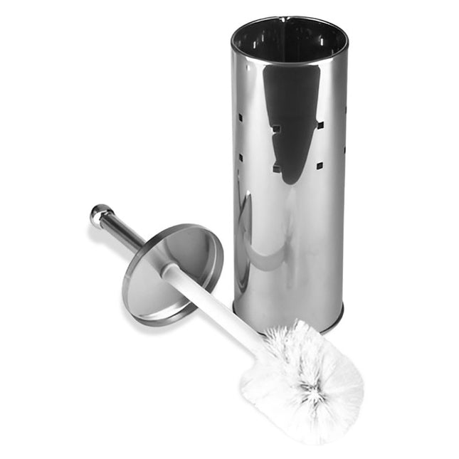 Highlands Homeware Stainless Steel Toilet Brush and Ventilated Holder Set - Chrome Finish | Modern Bathroom Cleaner | Kumperi