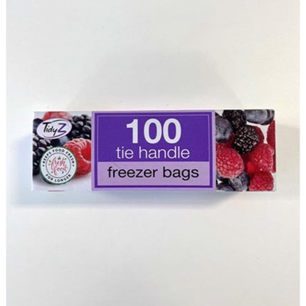 TIDYZ TIE HANDLES 100 FREEZER BAGS