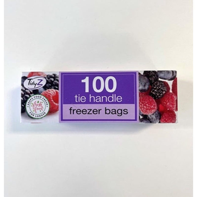 TIDYZ TIE HANDLES 100 FREEZER BAGS