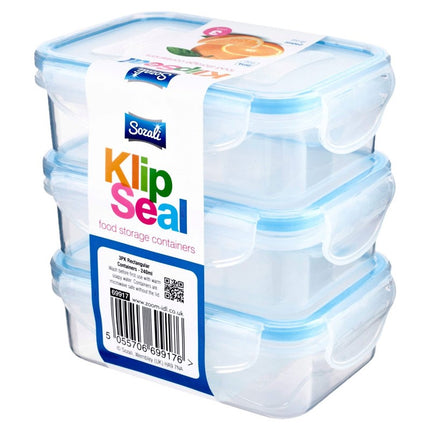 FOOD CONTAINER RECTANGLAR 240ML 3PCS