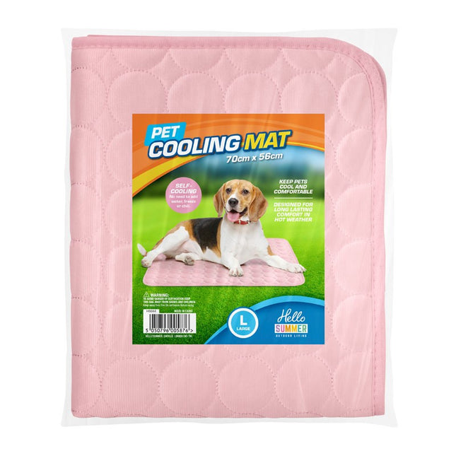 Hello Summer Pet Cooling Mat Large 70cm x 56cm Kumperi Self-Cooling Pink Dog Pad