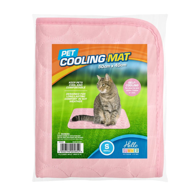 Hello Summer Pet Cooling Mat 50cm x 40cm Kumperi Self-Cooling Pink Small Cat Dog Pad