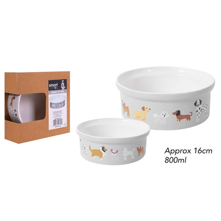 SMART CHOICE DOG PRINT PET BOWL CERAMIC