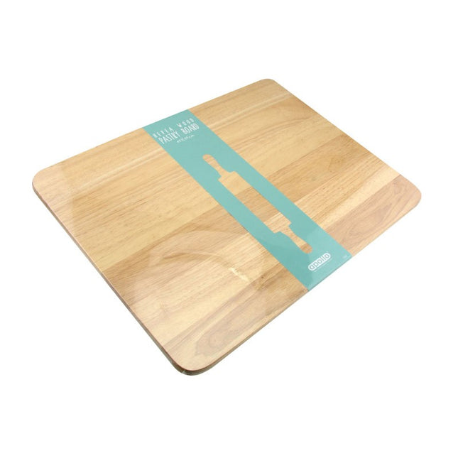 Apollo Hevea Rubber Wood Pastry Board - 45x35cm | Large Wooden Cutting & Dough Kneading Surface | Sustainable Kitchen | Kumperi