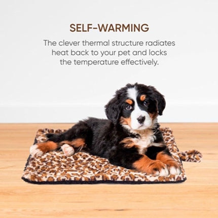 SELF HEATING PET BED LEOPARD PRINT FOR CATS AND DOGS