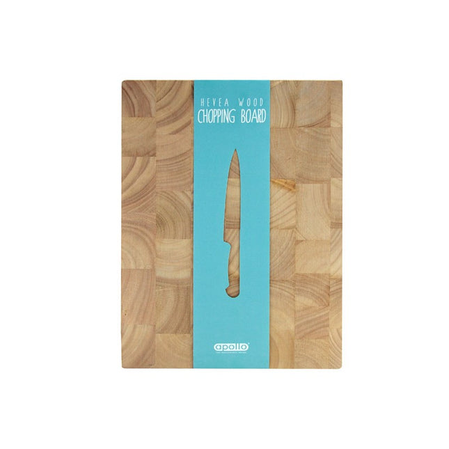 Apollo Butcher Block Chopping Board - 35x25x4cm End Grain Hevea Wood | Thick & Durable Cutting Block | Kumperi