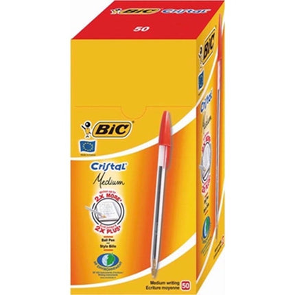 BIC Cristal Red Medium Ballpoint Pen (Pack of 50)