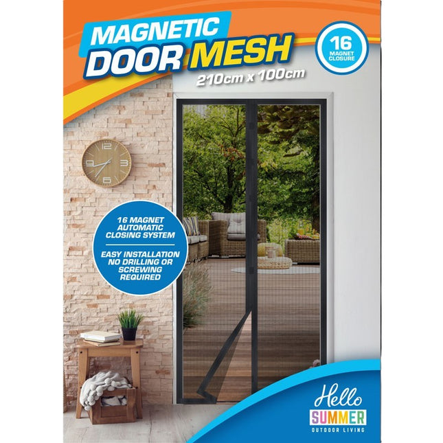 Magnetic Door Mesh 210cm x 100cm | 16 Magnet Closure | Easy No-Drill Installation | KUMPERI
