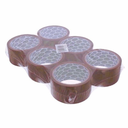COUNTY BROWN PACKAGING TAPE 48MMX40M PK6
