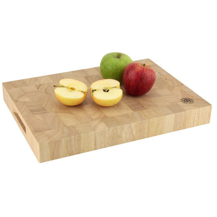 Apollo Butcher Block Chopping Board - 35x25x4cm End Grain Hevea Wood | Thick & Durable Cutting Block | Kumperi