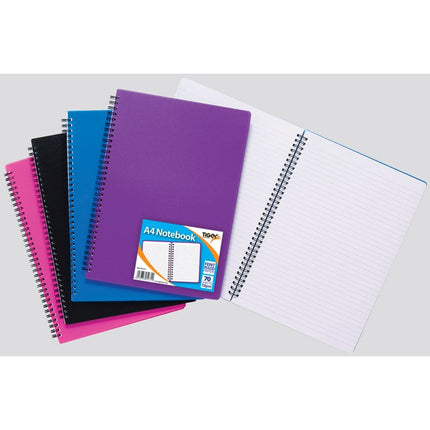 NOTEPAD BOOK A4 70S 5 PACK ASSORTED
