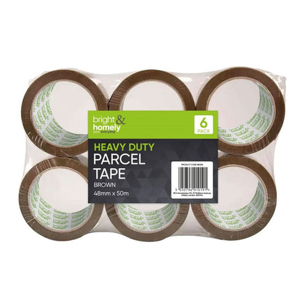TAPE BROWN 50M X 48MM 6 PACK