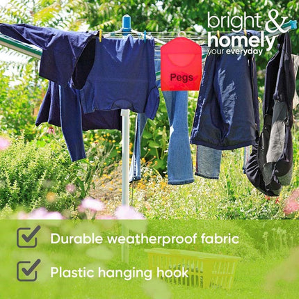 Bright & Homely Weatherproof Peg Bag Multi-Colour Fabric Clothes Peg Storage with Hanging Hook | Kumperi